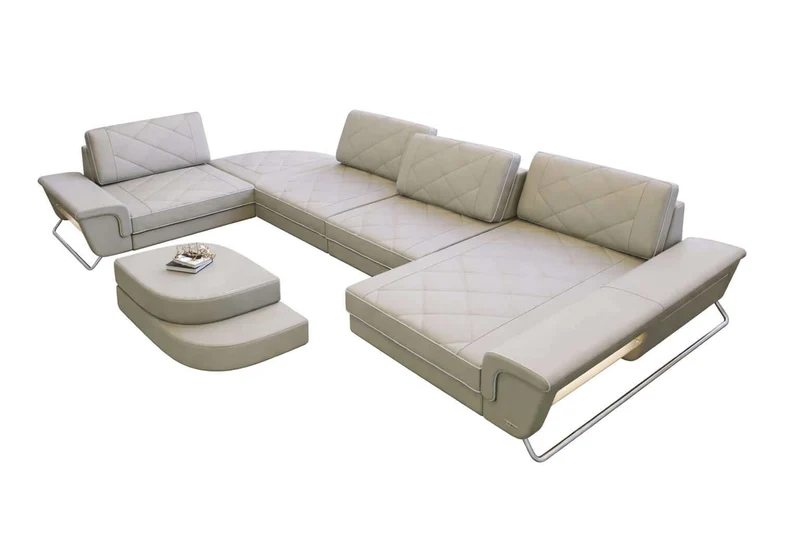 Leder Couch Bari U-Form