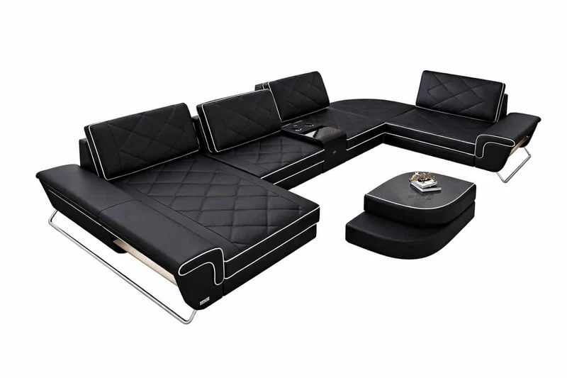 Leder Couch Bari U-Form