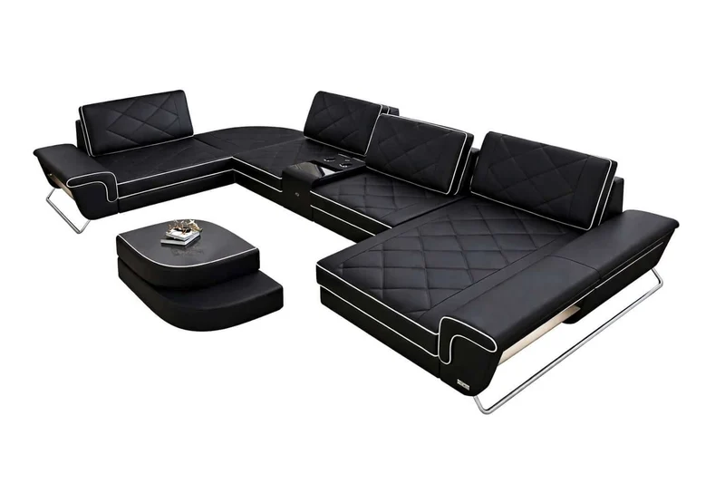 Leder Couch Bari U-Form