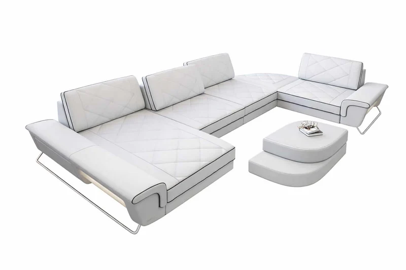 Leder Couch Bari U-Form