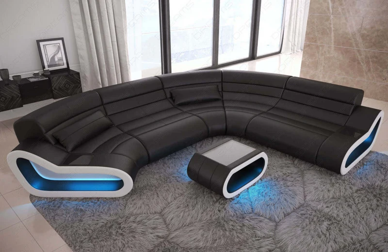 Leder Couch Concept C-Form Eleganz