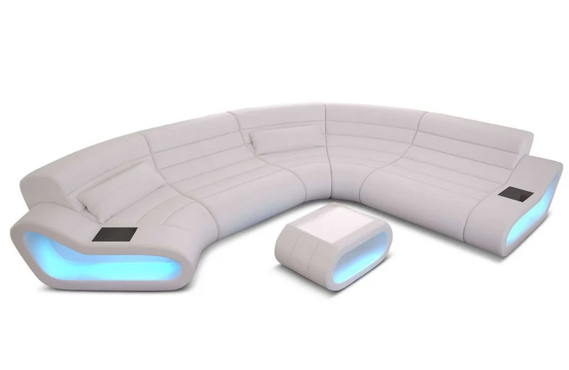 Leder Couch Concept C-Form Eleganz