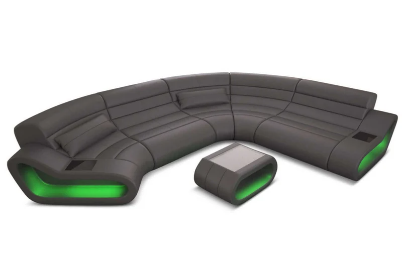 Leder Couch Concept C-Form Eleganz