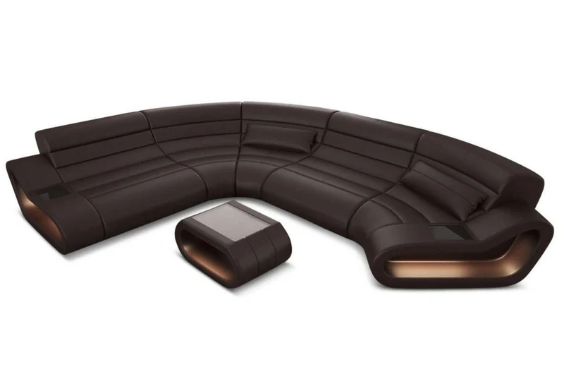 Leder Couch Concept C-Form Eleganz