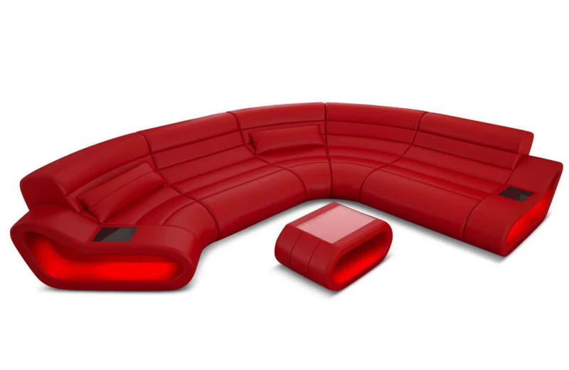 Leder Couch Concept C-Form Eleganz