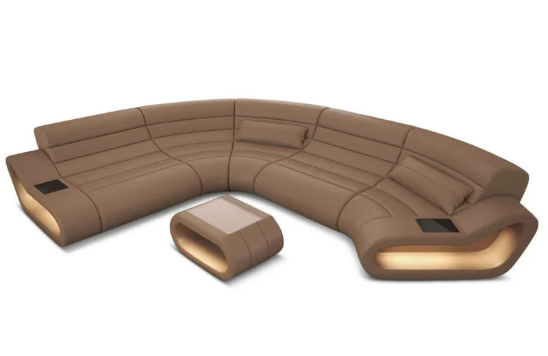 Leder Couch Concept C-Form Eleganz