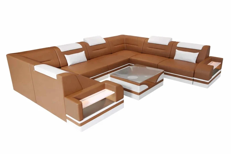 Mini Sofa Trivento U-Form aus Leder