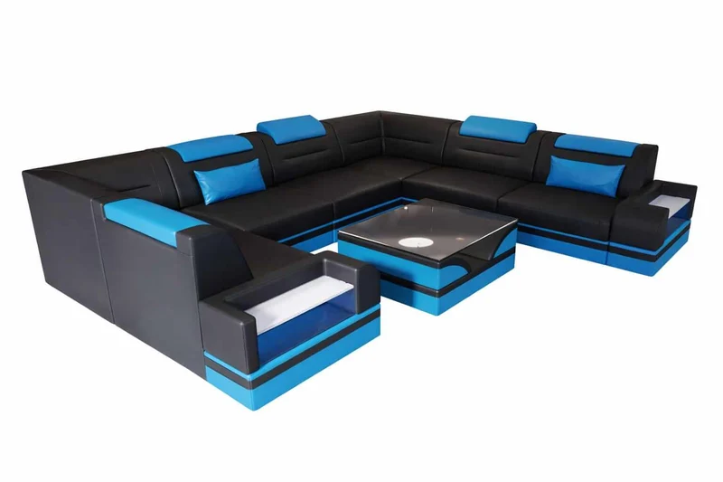 Mini Sofa Trivento U-Form aus Leder