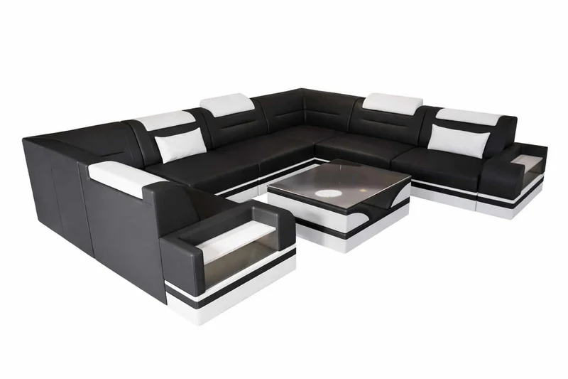 Mini Sofa Trivento U-Form aus Leder