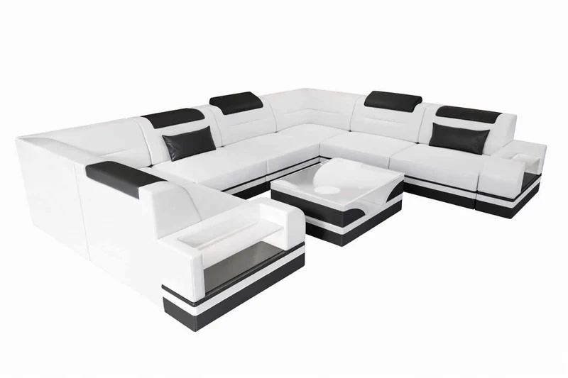 Mini Sofa Trivento U-Form aus Leder