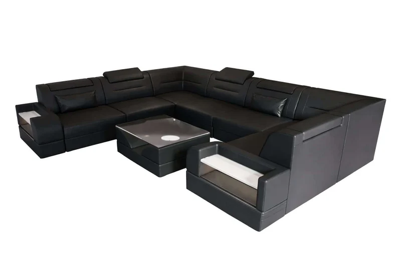 Mini Sofa Trivento U-Form aus Leder