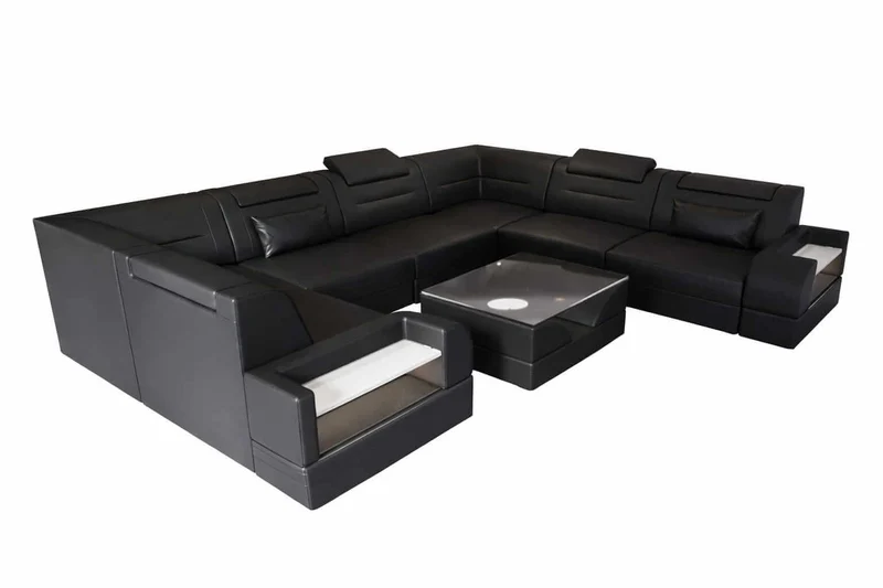 Mini Sofa Trivento U-Form aus Leder