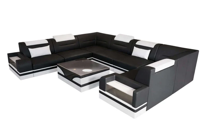 Mini Sofa Trivento U-Form aus Leder