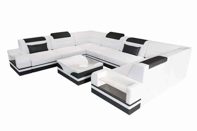 Mini Sofa Trivento U-Form aus Leder