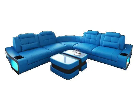 Mini Ecksofa Elena L-Form in Leder