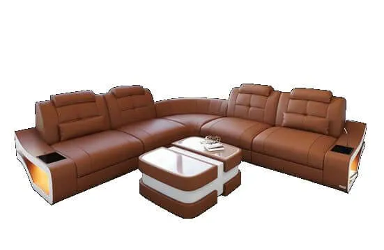 Mini Ecksofa Elena L-Form in Leder