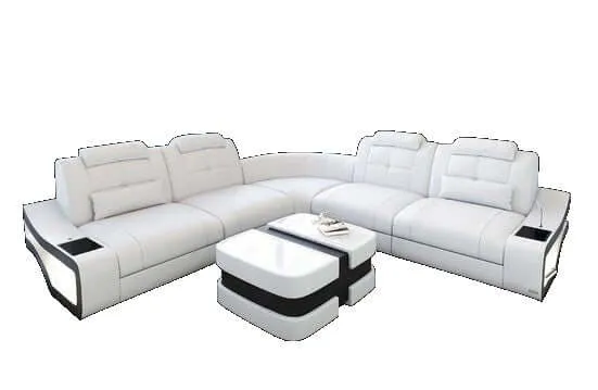 Ecksofa Elena Lang L-Form aus Leder