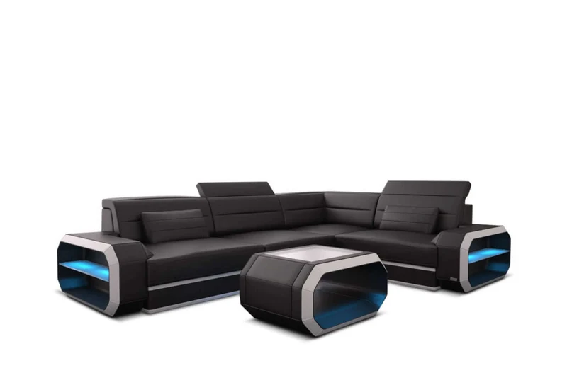 Mini Couch Verona L-Form in Leder