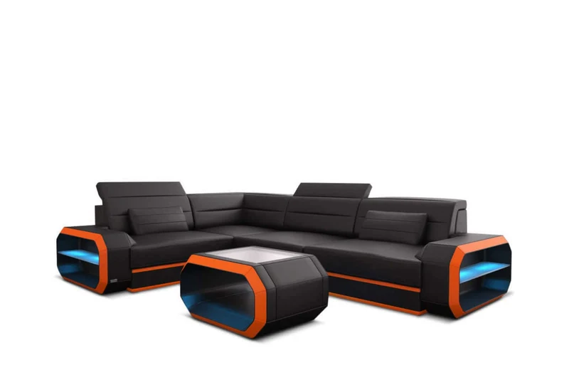 Mini Couch Verona L-Form in Leder
