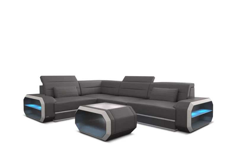 Mini Couch Verona L-Form in Leder