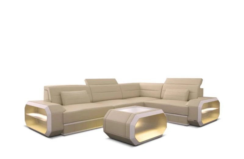 Mini Couch Verona L-Form in Leder