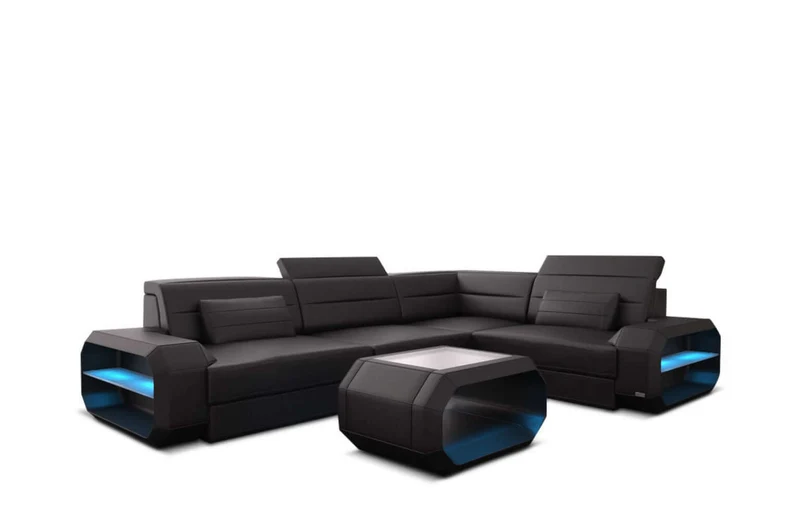 Mini Couch Verona L-Form in Leder