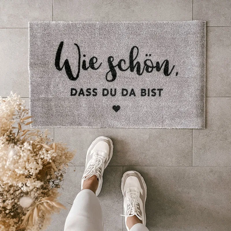 Eulenschnitt Fußmatte Wie schön grau