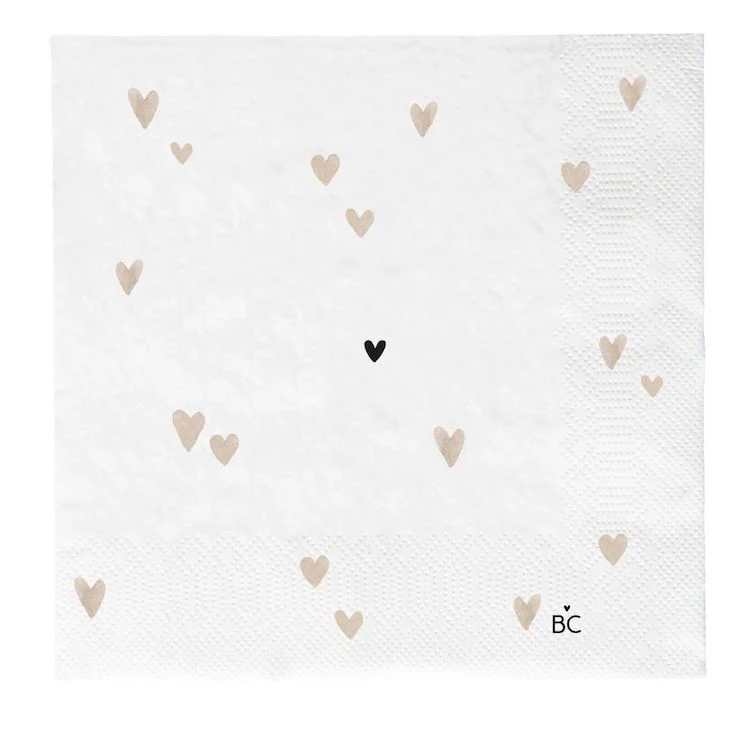 Bastion Collections Papierservietten Natural Hearts