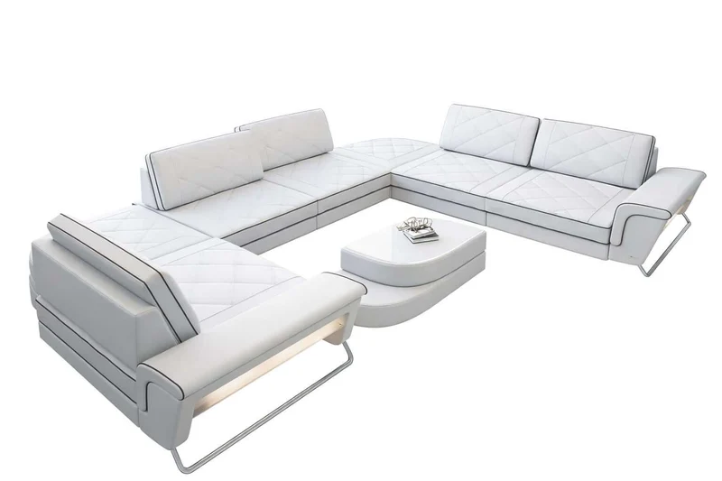 Leder Couch Rotello U-Form