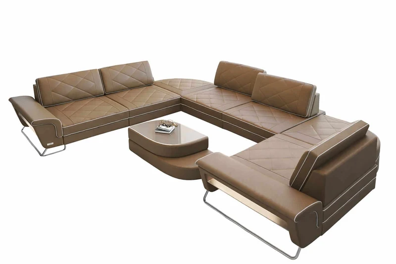 Leder Couch Rotello U-Form