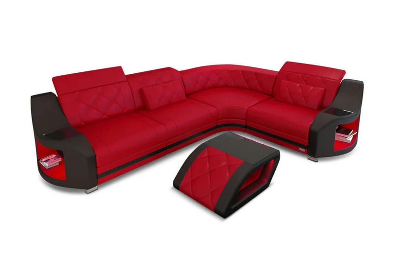 Mini Ecksofa Genua L-Form in Leder