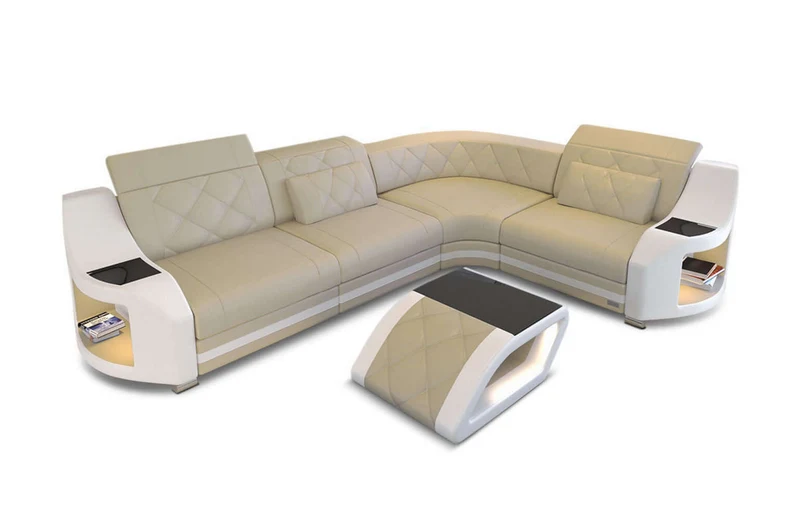 Mini Ecksofa Genua L-Form in Leder