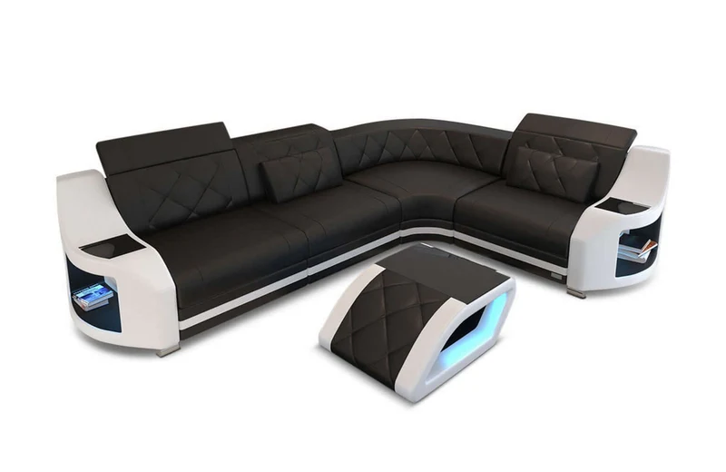 Mini Ecksofa Genua L-Form in Leder