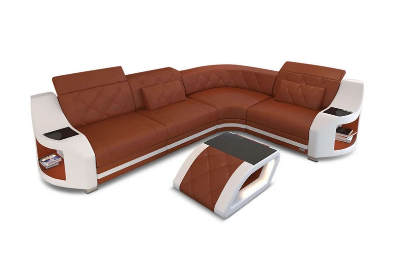 Mini Ecksofa Genua L-Form in Leder