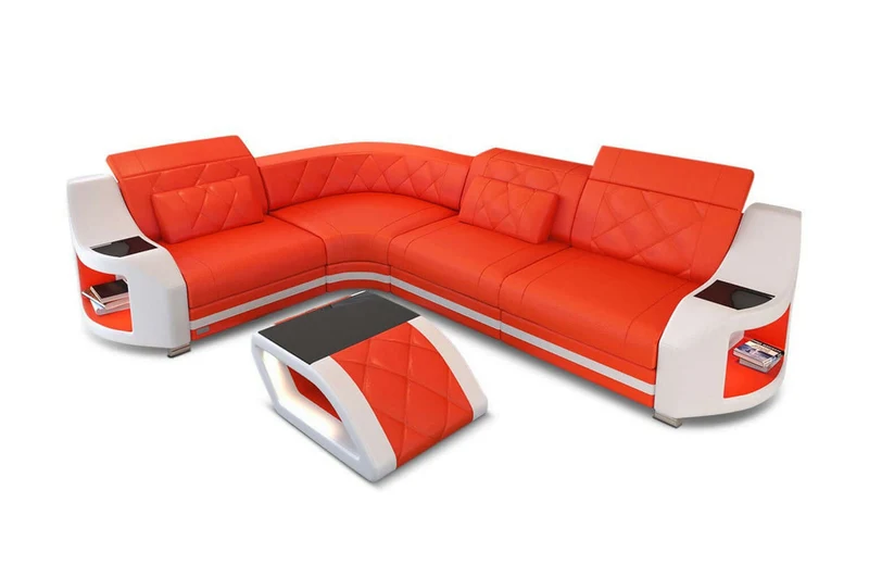 Mini Ecksofa Genua L-Form in Leder