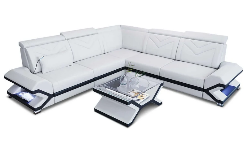 Mini Couch Sorrento L-Form in Leder