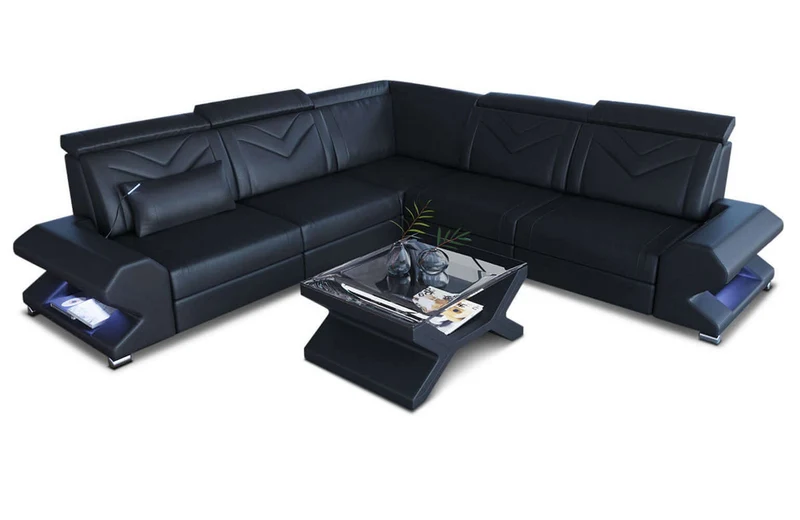 Mini Couch Sorrento L-Form in Leder