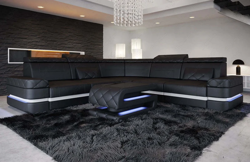 Mini Couch Positano L-Form in Leder