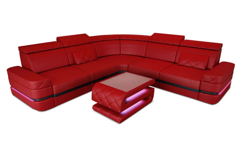 Mini Couch Positano L-Form in Leder