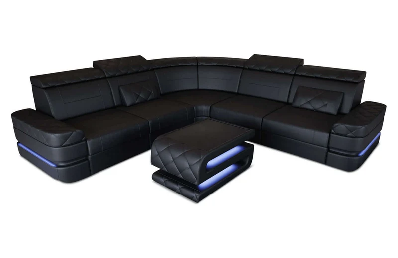 Mini Couch Positano L-Form in Leder