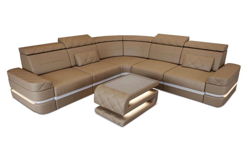 Mini Couch Positano L-Form in Leder