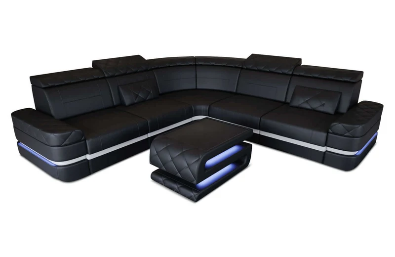 Mini Couch Positano L-Form in Leder
