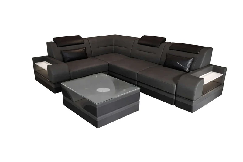 Mini Ecksofa Trivento Kompakt L-Form in Leder
