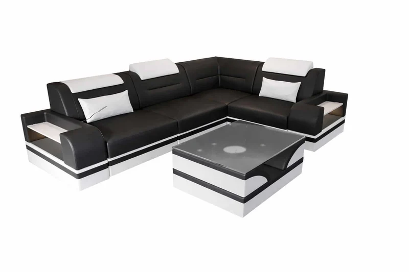 Mini Ecksofa Trivento Kompakt L-Form in Leder