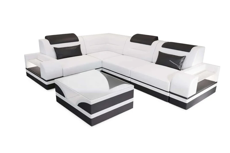 Mini Ecksofa Trivento Kompakt L-Form in Leder