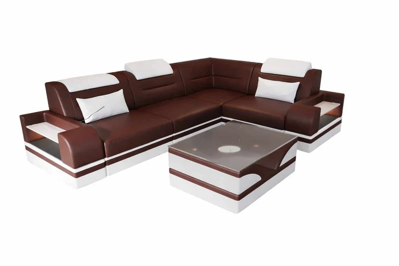 Mini Ecksofa Trivento Kompakt L-Form in Leder