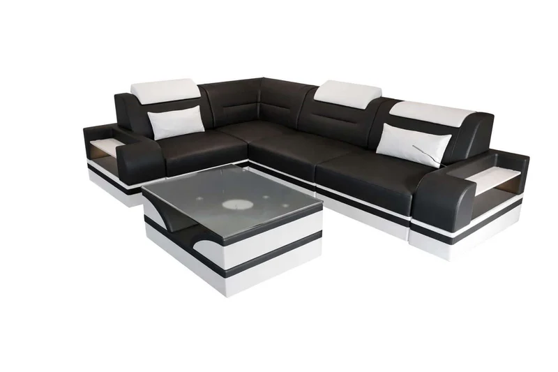 Mini Ecksofa Trivento Kompakt L-Form in Leder