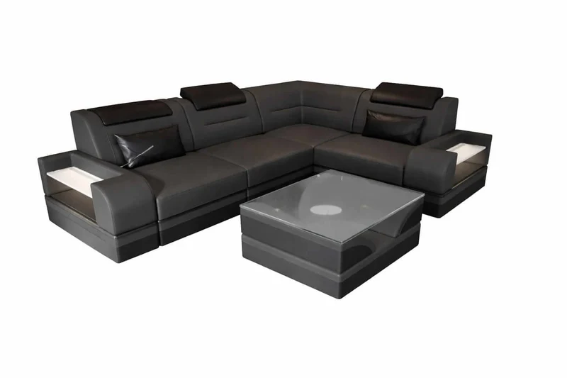 Mini Ecksofa Trivento Kompakt L-Form in Leder