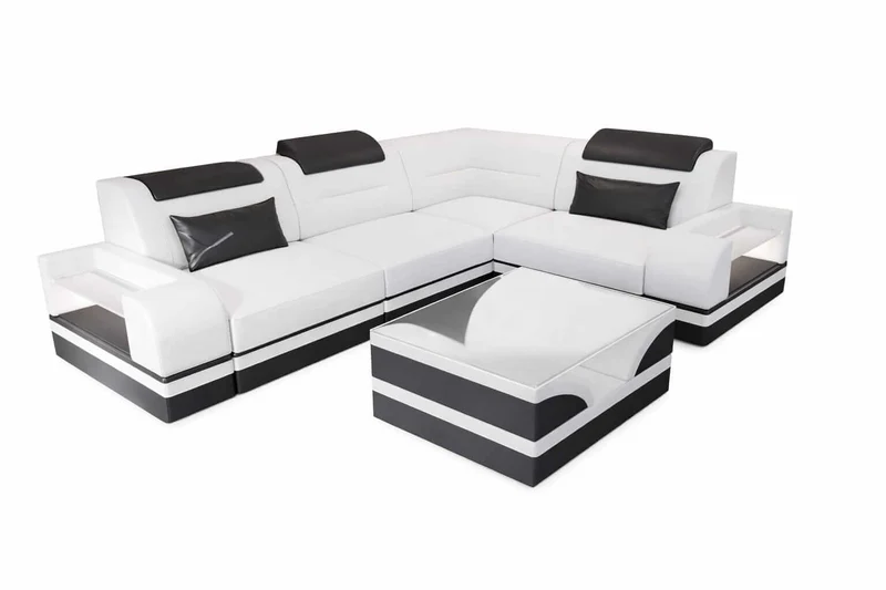 Mini Ecksofa Trivento Kompakt L-Form in Leder