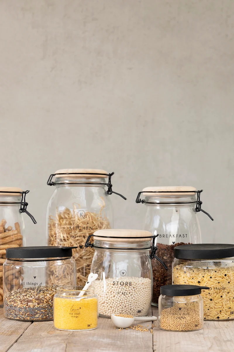 Bastion Collections Vorratsglas Live life with a little spice schwarz XXS
